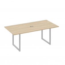 Стол 200 с металлокаркасом QUATTRO для переговоров дуб скандинавский / металлокаркас серый А4 С4 123 ДК