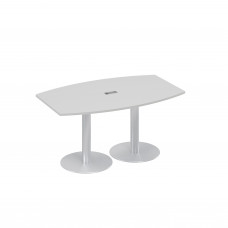 Стол 160x100 фигурный на опорах-колоннах для переговоров серый А4 ХР 111 СЕ