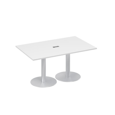 Стол 160 для переговоров на опорах-колоннах белый премиум А4 ХР 121 БП