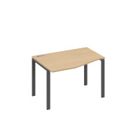 Стол на металлокаркасе UNO эргономичный левый "Техно" натуральный дуб / металлокаркас антрацит А4 А1 061 НД