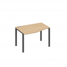 Стол на металлокаркасе UNO эргономичный левый "Техно" натуральный дуб / металлокаркас антрацит А4 А1 061 НД
