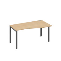Стол правый "Техно" на металлокаркасе UNO эргономичный натуральный дуб / металлокаркас антрацит А4 А1 066 НД