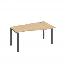 Стол правый "Техно" на металлокаркасе UNO эргономичный натуральный дуб / металлокаркас антрацит А4 А1 066 НД