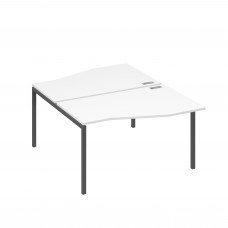 Рабочая станция каркас DUE столы (2х140) Техно белый премиум / металлокаркас антрацит А4 А2 190 БП