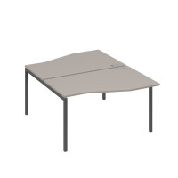 Рабочая станция каркас DUE столы (2х140) Техно мокко премиум / металлокаркас антрацит А4 А2 190 МП