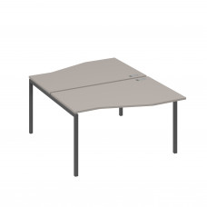 Рабочая станция каркас DUE столы (2х140) Техно мокко премиум / металлокаркас антрацит А4 А2 190 МП