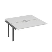 Секция стола рабочей станции 2х160 с металлокаркасом UNO серый / металлокаркас антрацит А4 А1 178-1 СЕ