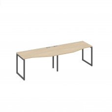 Рабочая станция столы (2х140) Техно эргономичные каркас QUATTRO дуб скандинавский / металлокаркас антрацит А4 А4 063-2 ДК