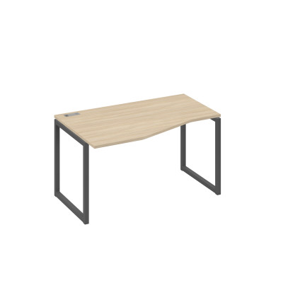 Стол левый эргономичный "Техно" металлокаркас QUATTRO дуб скандинавский / металлокаркас антрацит А4 А4 063 ДК