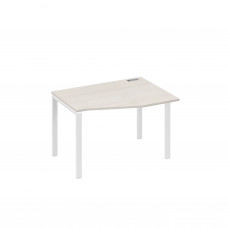 Стол правый "Техно" эргономичный на металлокаркасе UNO дуб / металлокаркас белый А4 Б1 062 ДШ