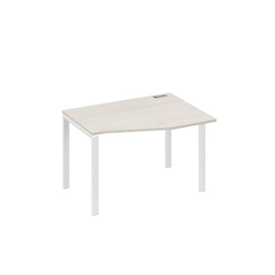 Стол правый "Техно" эргономичный на металлокаркасе UNO дуб / металлокаркас белый А4 Б1 062 ДШ
