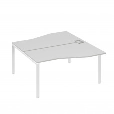 Рабочая станция столы Техно" каркас UNO (2х160) серый / металлокаркас белый А4 Б1 191 СЕ