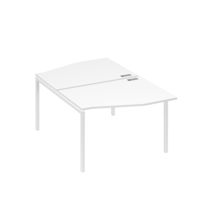 Рабочая станция металлокаркас DUE столы Техно (2х120) белый премиум / металлокаркас белый А4 Б2 189 БП