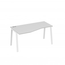 Стол эргономичный левый "Техно" на металлокаркасе TRE серый / металлокаркас белый А4 Б3 065 СЕ