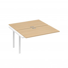 Секция стола рабочей станции 2х140 на каркасе UNO натуральный дуб / металлокаркас белый А4 Б1 177-1 НД