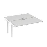 Секция стола рабочей станции на металлокаркасе TRE (2х160) серый / металлокаркас белый А4 Б3 178-1 СЕ