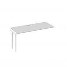 Секция стола рабочей станции 160 опоры QUATTRO серый / металлокаркас белый А4 Б4 015-1 СЕ