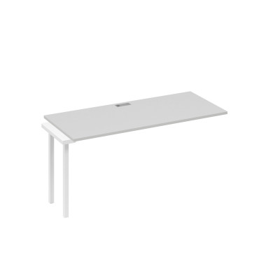 Секция стола рабочей станции 160 опоры QUATTRO серый / металлокаркас белый А4 Б4 015-1 СЕ