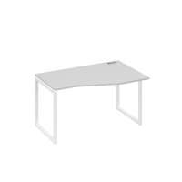 Стол правый "Техно" на металлокаркасе QUATTRO эргономичный серый / металлокаркас белый А4 Б4 064 СЕ