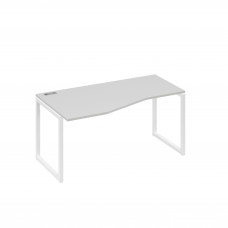 Стол эргономичный левый "Техно" на металлокаркасе QUATTRO серый / металлокаркас белый А4 Б4 065 СЕ