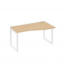 Стол на металлокаркасе QUATTRO эргономичный правый "Техно" натуральный дуб / металлокаркас белый А4 Б4 066 НД