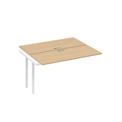 Секция рабочей станции на каркасе DUE (2х140) натуральный дуб / металлокаркас белый А4 Б2 171-1 НД