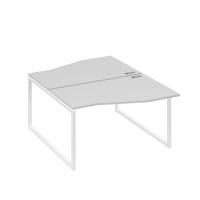 Рабочая станция столы (2х140) Техно каркас QUATTRO серый / металлокаркас белый А4 Б4 190 СЕ