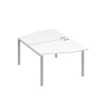 Рабочая станция столы Техно на металлокаркасе UNO (2х120) белый премиум / металлокаркас серый А4 С1 189 БП