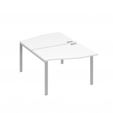 Рабочая станция столы Техно на металлокаркасе UNO (2х120) белый премиум / металлокаркас серый А4 С1 189 БП