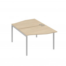 Рабочая станция металлокаркас DUE столы Техно (2х120) дуб скандинавский / металлокаркас серый А4 С2 189 ДК