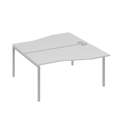 Станция со столами Техно эргономичными (2х160) каркас DUE серый / металлокаркас серый А4 С2 191 СЕ