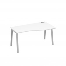 Стол правый "Техно" на металлокаркасе TRE эргономичный белый премиум / металлокаркас серый А4 С3 066 БП