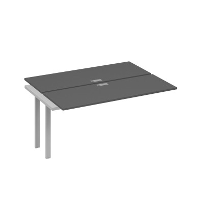 Секция стола станции 2х160 на опорах TRE антрацит премиум / металлокаркас серый А4 С3 172-1 АР