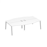 Рабочая станция на металлокаркасе UNO из столов Техно (4х140) белый премиум / металлокаркас серый А4 С1 190-2 БП