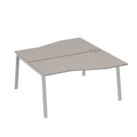 Рабочая станция (2х160) столы Техно на опорах TRE мокко премиум / металлокаркас серый А4 С3 191 МП