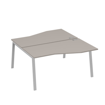 Рабочая станция (2х160) столы Техно на опорах TRE мокко премиум / металлокаркас серый А4 С3 191 МП