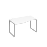 Стол левый эргономичный "Техно" металлокаркас QUATTRO белый премиум / металлокаркас серый А4 С4 063 БП