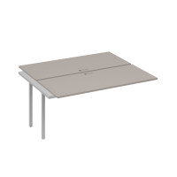 Секция стола рабочей станции на металлокаркасе DUE (2х160) мокко премиум / металлокаркас серый А4 С2 175-1 МП