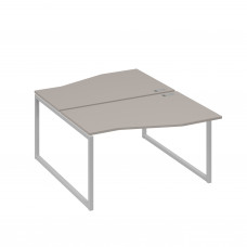 Рабочая станция столы (2х140) Техно каркас QUATTRO мокко премиум / металлокаркас серый А4 С4 190 МП