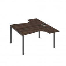 Рабочая станция (2х140) опоры UNO столы Классика дуб ристретто/ металлокаркас антрацит А4 А1 181 ДР