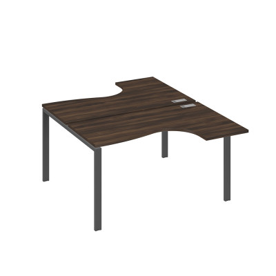 Рабочая станция (2х140) опоры UNO столы Классика дуб ристретто/ металлокаркас антрацит А4 А1 181 ДР