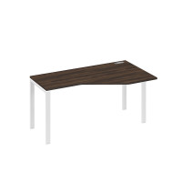 Стол "Техно" на металлокаркасе UNO эргономичный правый дуб ристретто/ металлокаркас белый А4 Б1 056 ДР