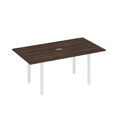 Стол 180 на металлокаркасе UNO для переговоров дуб ристретто/ металлокаркас белый А4 Б1 122 ДР