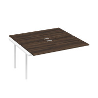 Секция для рабочей станции 2х160 опоры QUATTRO дуб ристретто/ металлокаркас белый А4 Б4 178-1 ДР