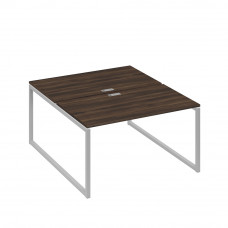 Рабочая станция QUATTRO (2х140) опоры металлокаркас дуб ристретто/ металлокаркас серый А4 С4 177 ДР
