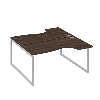 Рабочая станция (2х160) столы Классика опоры QUATTRO дуб ристретто/ металлокаркас серый А4 С4 185 ДР