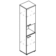 Шкаф узкий 2 двери с нишей (топ ДСП) мокко премиум / вяз либерти МР 9484 МП/ВЛ/ВЛ