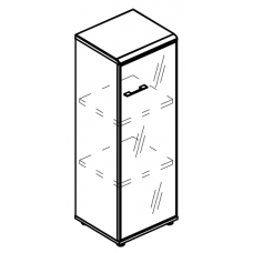 Шкаф средний узкий дверь стекло в рамке правый (топ МДФ) мокко премиум / мокко премиум МР 9369 МП/МП