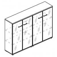 Шкаф средний двери стекло в рамке (топ ДСП) мокко премиум / вяз либерти МР 9493 МП/ВЛ