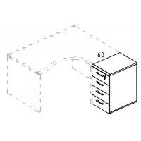 Тумба 4 ящика приставная мокко премиум / мокко премиум / вяз либерти МР 9224 МП/МП/ВЛ